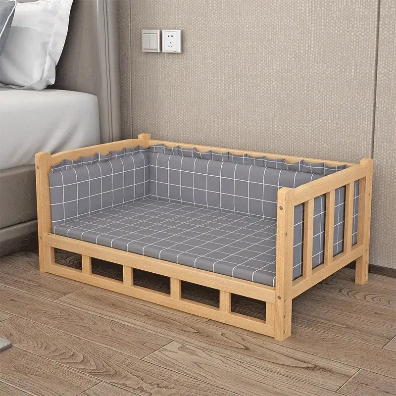 Solid Wood Dog & Cat Bed—Detachable Design