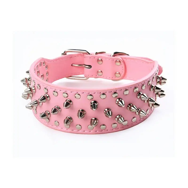 Spiked Studded Leather Dog Collars for Large Breeds