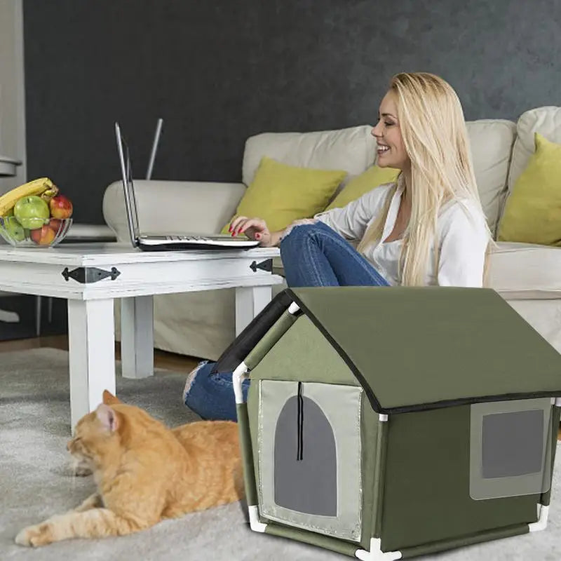 Waterproof Outdoor Cat Bed & Dog House#CatBed,#Cats #SmallDogs,#CatsAccessories,#CozyRetreat,#DogComfort,#DogOuterwear,#EasyToCleanPetTent,#EasyToUse,#OutdoorGear,#outdoorhouse,#OutdoorPetCare,#OutdoorPetGear,#PetAccessories,#PetComfort,#PetSupplies£56.9