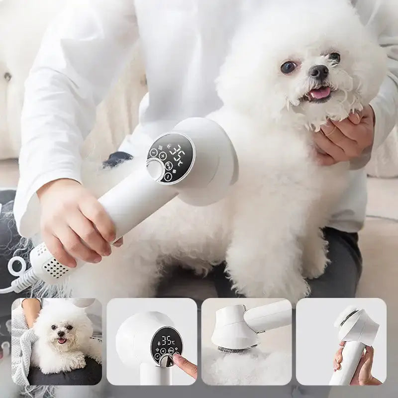 Low Noise Pet Hair Dryer for Dogs & Cats - Adjustable Temp