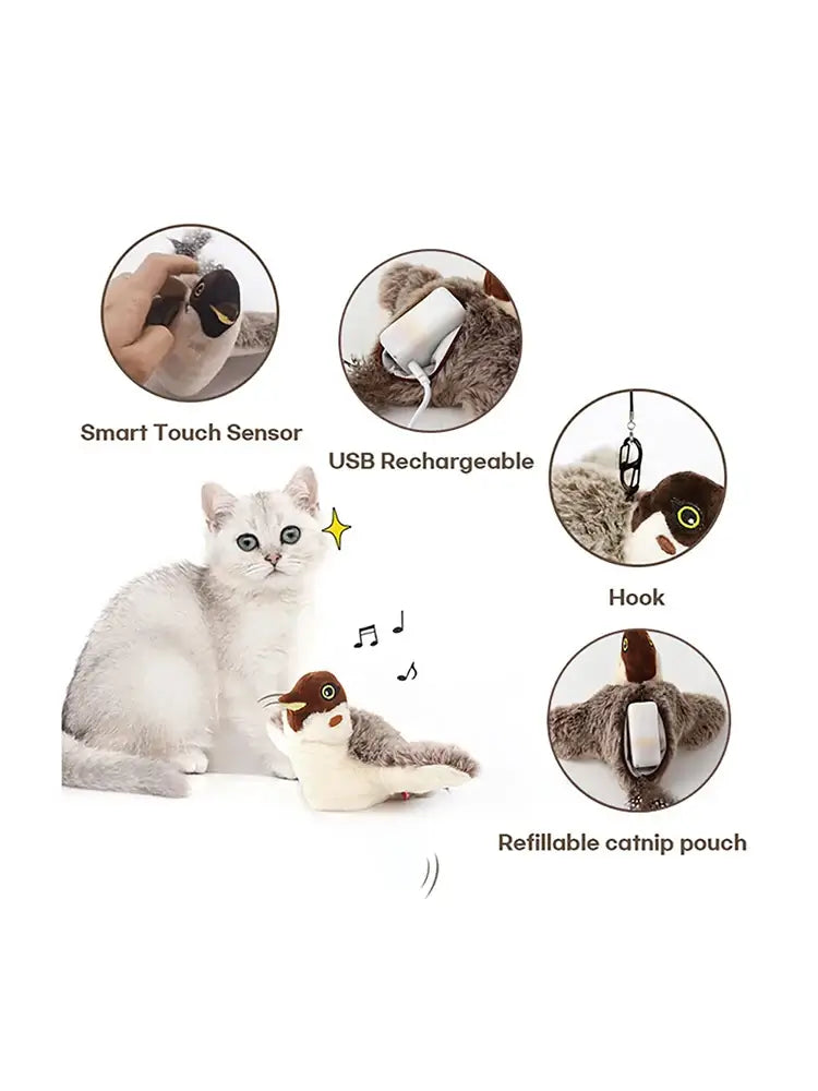 Interactive Cat Toy with Chirping Bird Sound