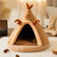 Pet Cat Cave House Foldable Tent Soft Dog Bed Mongolian Yurts Cute Kennel Nest Small Animals Puppy Chihuahua House With Mat