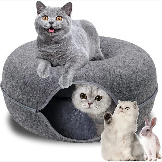 Donut Cat Tunnel Interactive Play Toy - Cat Bed#CatBed,#CatTunnel,#DonutCatToy,#DurableCatToy,#FoldableCatTunnel #PetPlayToy,#IndoorCatToy,#InteractiveCatBed,#PetPlayToy£31.9