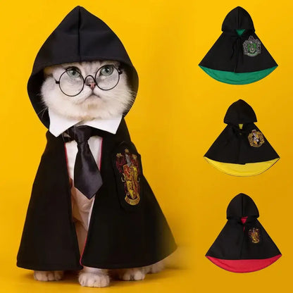 Dog Halloween Costume Pet Cape Cat Decoration Pet Magic Academy Cosplay Clothes Pet Sleeping Shawl Halloween Costume for Cat Pet