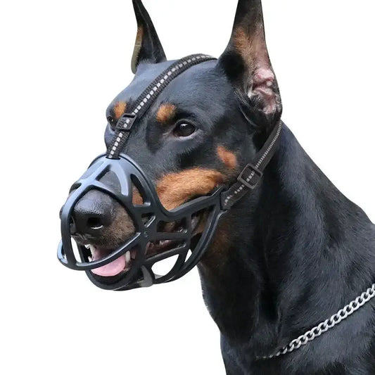 Big Dog Muzzle with Reflective Tape - Prevent BitesEnsure your pet's safety & comfort with our reflective Big Dog Muzzle. Durable, for all sizes & seasons. Stop barking & biting effectively.£6.9