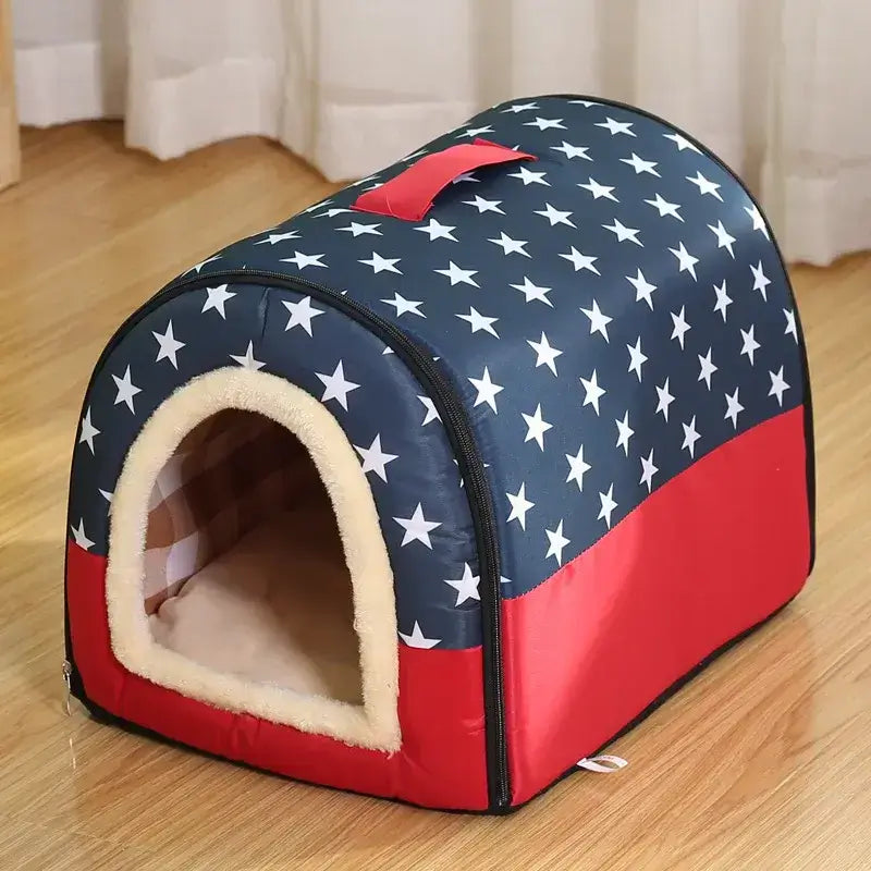 Folding Plush Dog House Puppy Pet Large Medium Indoor Dog Bed Convertible Sofa Kennel Tapisseries Pet Supplies Houses Habitats