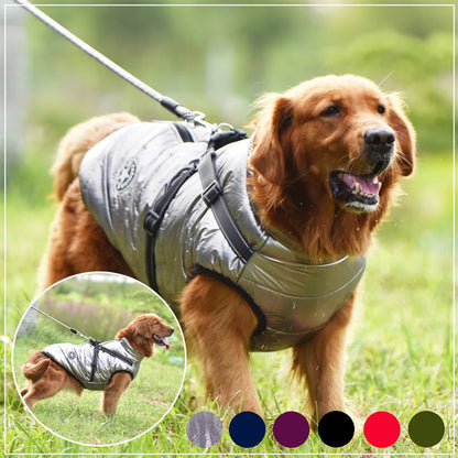 Winter Warm Dog Jacket with Harness for Large Breeds£14.9