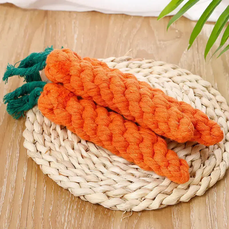 1pc Pet Knot Toy for Dog and Cat Carrot Shape Dog Chew Toys Cotton Rope Toys for Indoor Dogs Cat Toys Dog Accessories