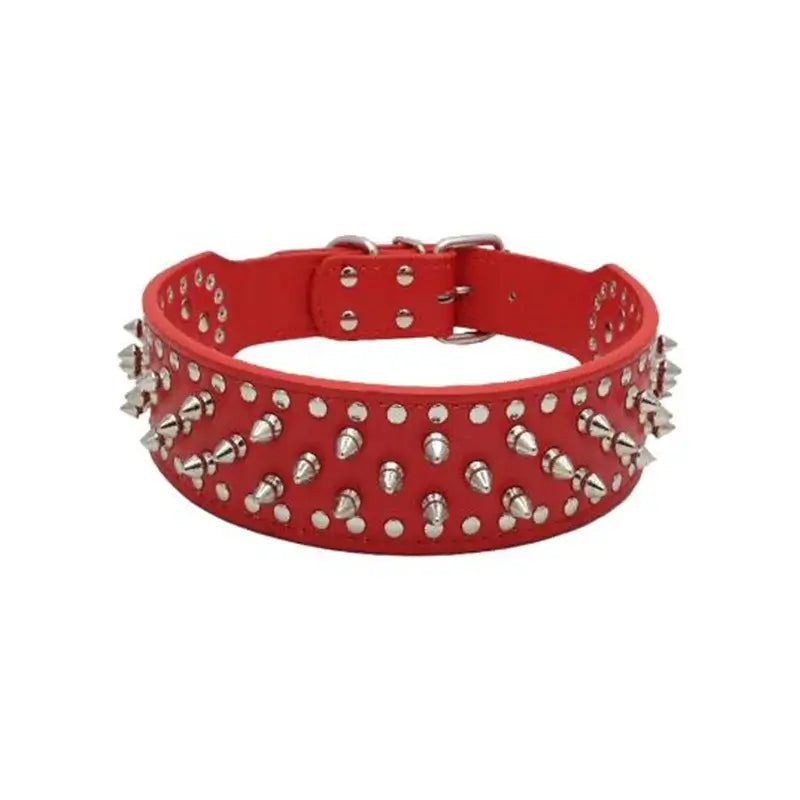 Spiked Studded Leather Dog Collars for Large Breeds