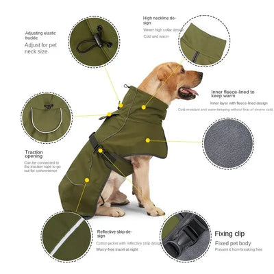 Warm Winter Clothes for Big Dogs | Waterproof & Reflective