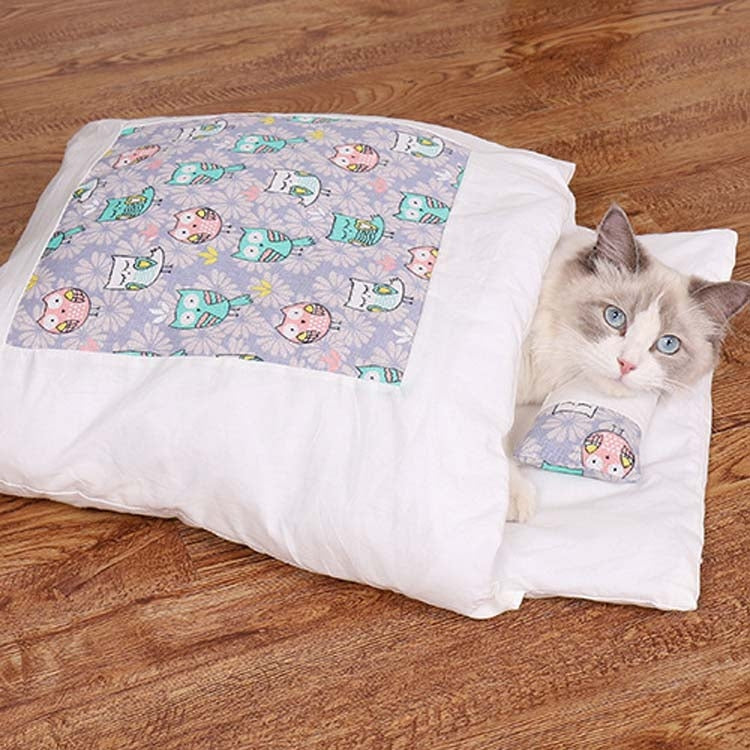 Closed Removable and Washable Cat Litter Sleeping Bag Winter Warm Dog Kennel, S