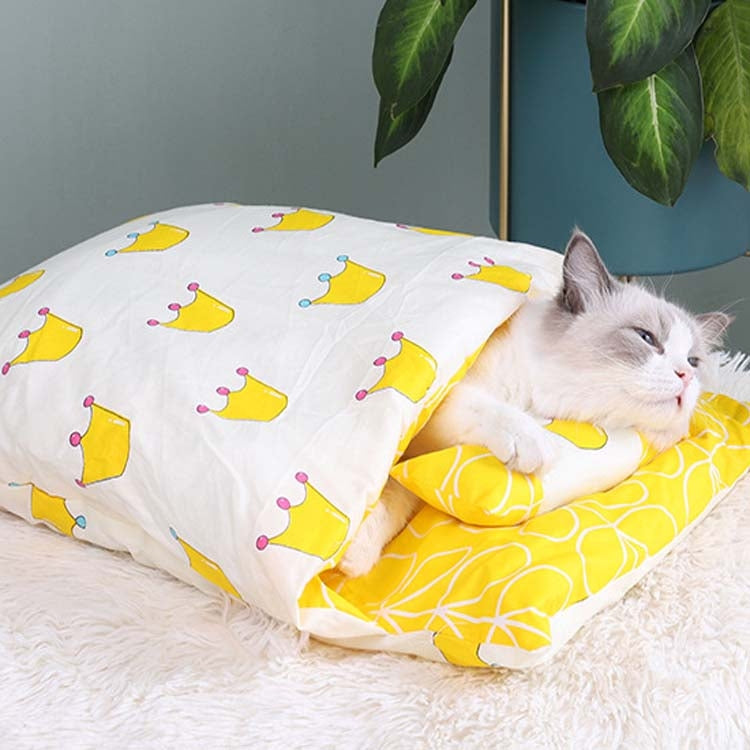 Closed Removable and Washable Cat Litter Sleeping Bag Winter Warm Dog Kennel, S