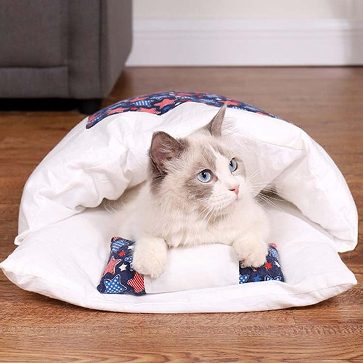 Closed Removable and Washable Cat Litter Sleeping Bag Winter Warm Dog Kennel, S