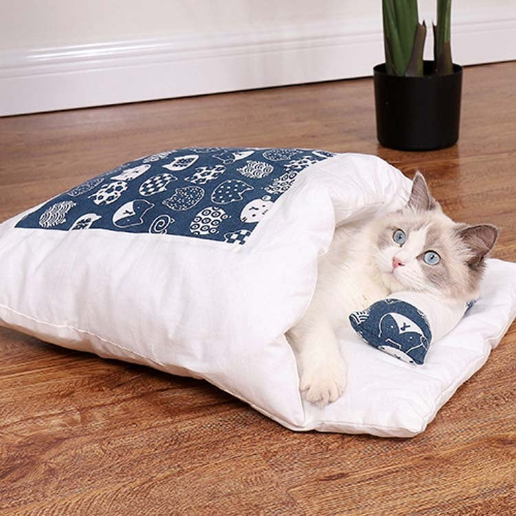 Closed Removable and Washable Cat Litter Sleeping Bag Winter Warm Dog Kennel, L