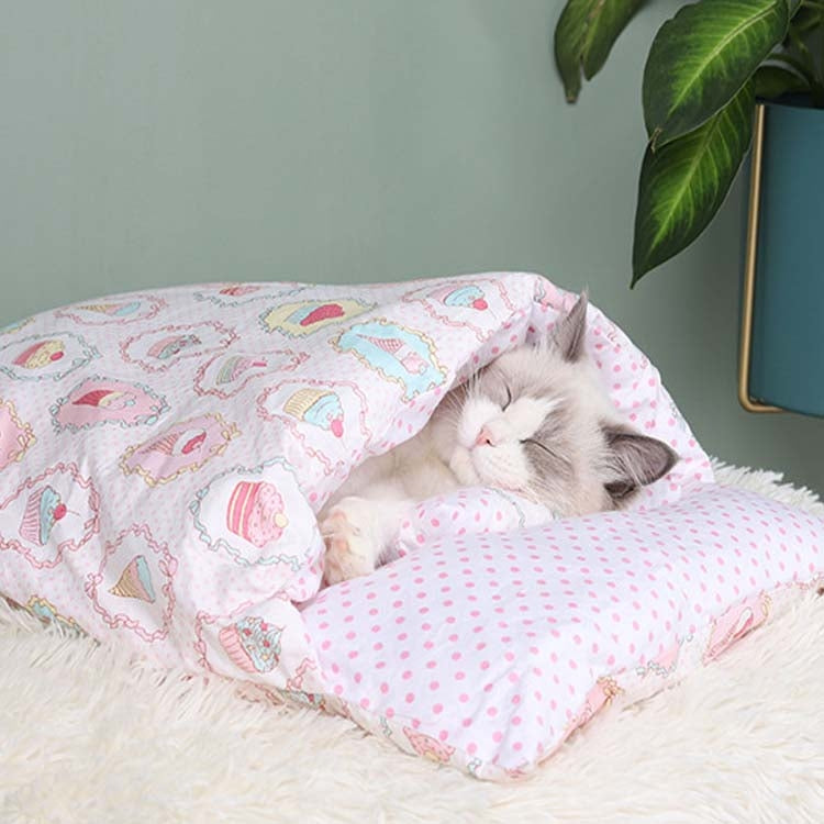 Closed Removable and Washable Cat Litter Sleeping Bag Winter Warm Dog Kennel, L