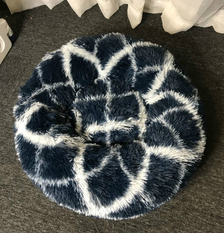 Long-haired Round Pet Kennel Warm Pet Bed, 60cm