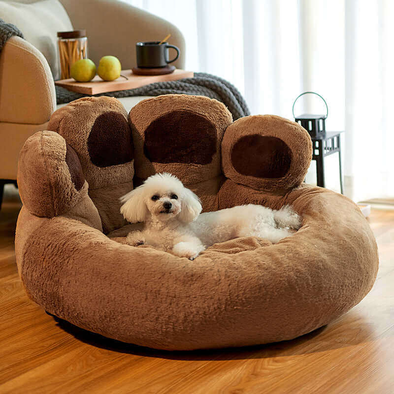 Bear Paw Pet Bed - Ultimate Comfort for Your PupShop the coziest bear paw-shaped pet bed. Perfect dreamland for pets. Plush, comfy, & designed for your pet's well-being. £66.90"Tags: #PetBed #CozyComfort #BearPawBed #OrthopedicSupport #ThermalRegulation #