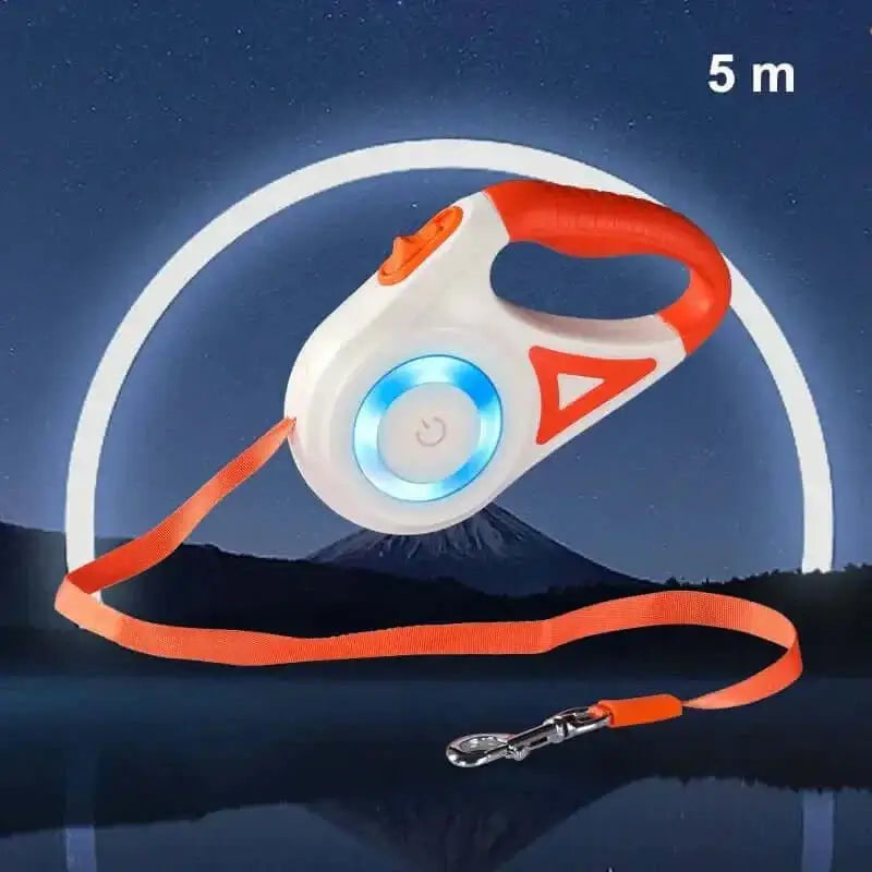 LED Retractable Dog Leash for Night Walks|Paws Palace StoresEnhance night walks with our LED dog leash. Strong, flexible control for your pet. Experience safer, illuminated walks now. Free delivery£22.9
