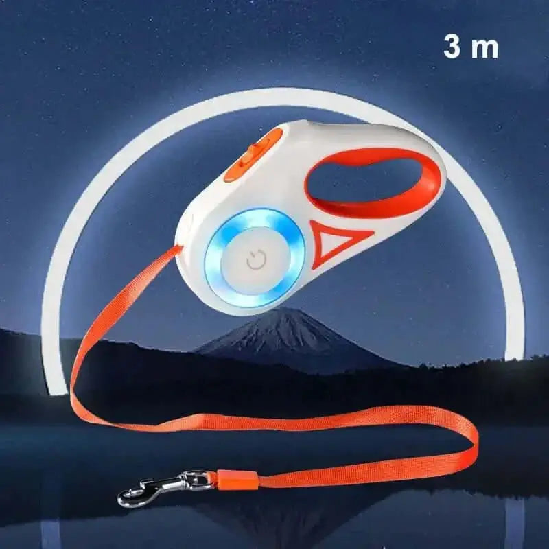 LED Retractable Dog Leash for Night Walks|Paws Palace StoresEnhance night walks with our LED dog leash. Strong, flexible control for your pet. Experience safer, illuminated walks now. Free delivery£22.9